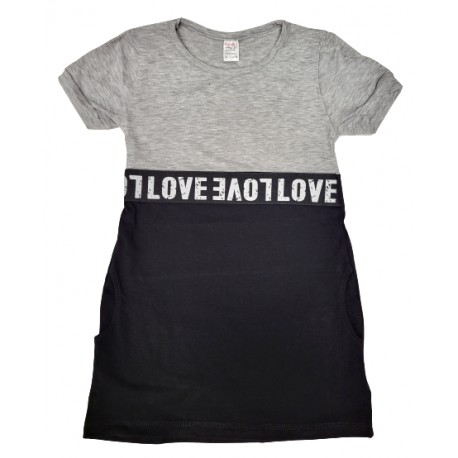 рокля тийн Love с джобчета-12997