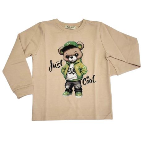 плътна блузка мече в беж-90733